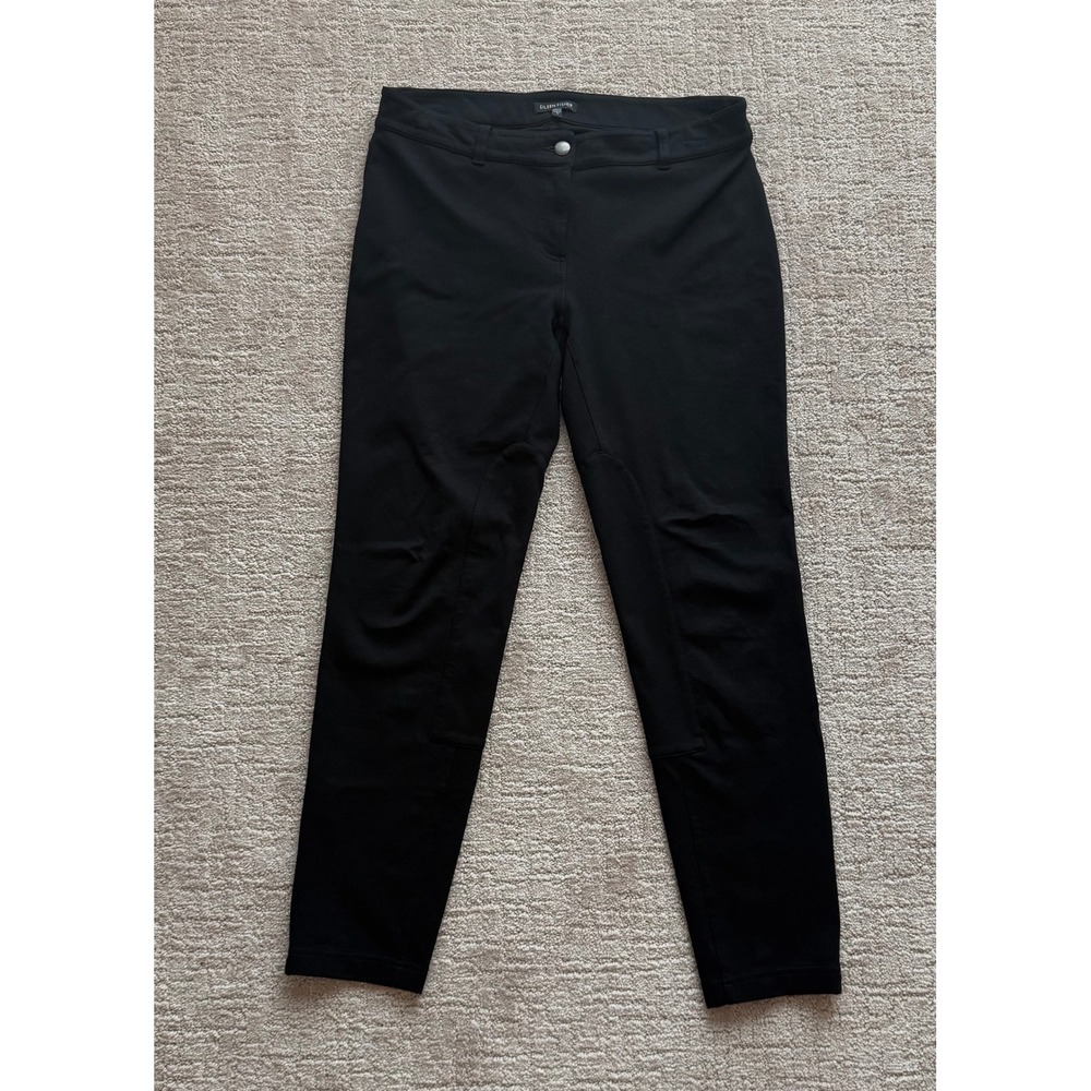 Eileen Fisher Skinny Riding Pants Womens S Black Zipper Ankle Stretch Rayon GUC